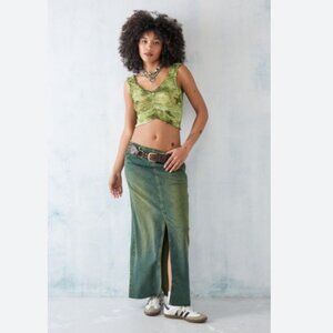 BDG Carly Denim Maxi-Midi Skirt